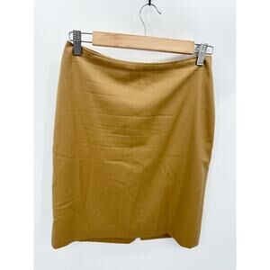 Talbots Women Tan Brown Wool Blend Pencil Skirt Size 2P Career Office Capsule